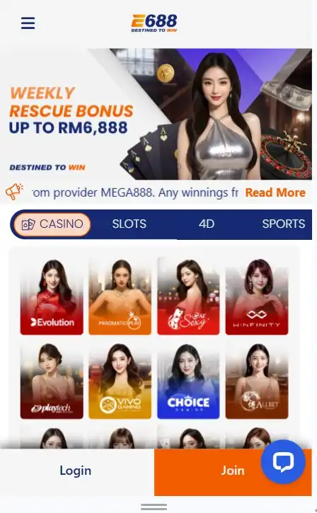 E688 Casino Mobile App Overview