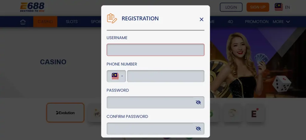 How to Register at E688 Casino